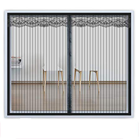 SQINAA Autoadhesivos Ventana Pantalla Cortina de Malla de la Red con Gancho y Cinta Adhesiva,Magnético de Ventana mosquitera-A 120x130cm(47x51inch)