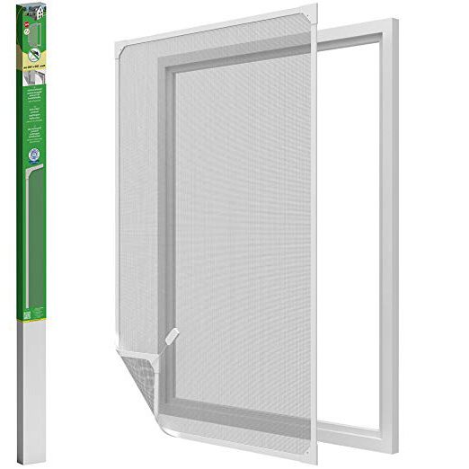 easy life Mosquitera para ventanas con cuadro magnético en PVC fácil de instalar - Sin necesidad de perforar y acortable individualmente, Color:Blanco, Talla:120 x 140 cm