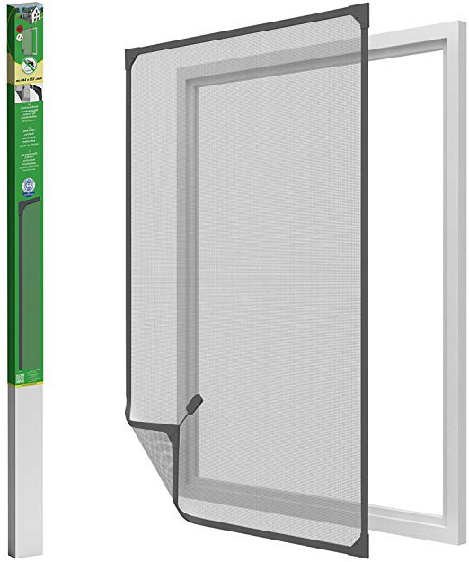 easy life Mosquitera para ventanas con cuadro magnético en PVC fácil de instalar - Sin necesidad de perforar y acortable individualmente, Color:Antracita, Talla:120 x 140 cm