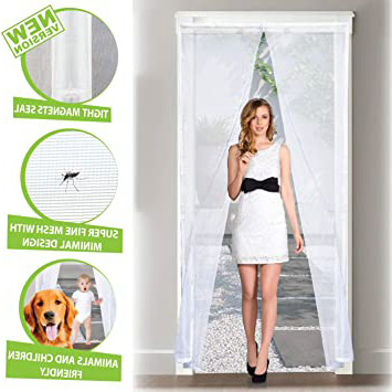 Cortina Mosquitera Magnética Para Puertas - Malla de Fibra Impenetrable Súper Resistente, 100x220 cm, Con Diseño Minimalista, Totalmente Magnética, Cierre Automático, Blanca by ARCOL