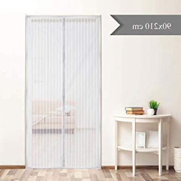 HOUSE DAY Cortina magnética para Puerta contra Mosquitos e Insectos, Cortina magnética de Malla Suave para Verano 90cm x 210cm(Color Blanco)