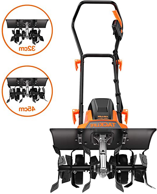 TACKLIFE Motoazada Eléctrica 1500W, 2 Anchos de Trabajo (6 Cuchillas: 45 cm / 4 Cuchillas : 32 cm), Profundidad de Trabajo de 20 cm, Manija Fácilmente Plegada, Alta Eficiencia de 400 RPM - TGTL01A