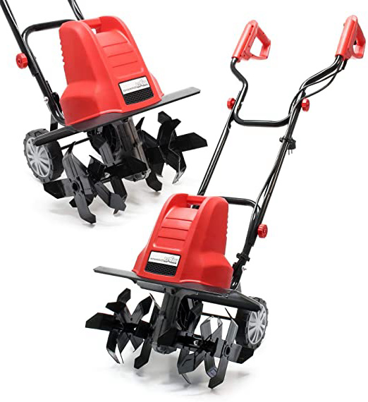 WilTec Motocultor eléctrico para jardín 1500W 200rpm Motoazada Rotavator Jardinería Huerto Cultivar Escarar