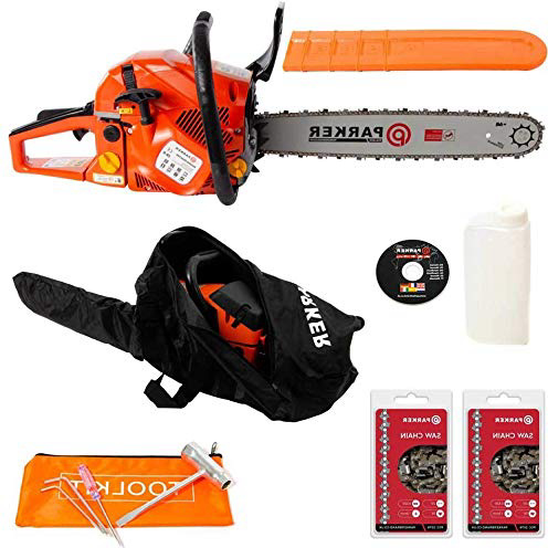50CM/20" MOTOSIERRA A GASOLINA 58CC + 2 CADENA - FUNDA PARA TRANSPORTE GRATIS - FUNDA HOJA - KIT DE HERRAMIENTAS