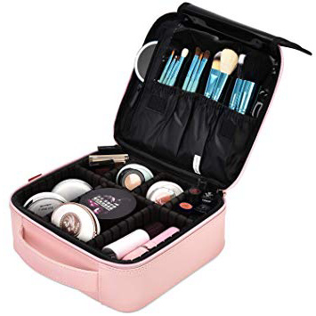 DTBG Mochila de Maquillaje profesional Bolsa de Maquillaje impermeable para Hombres y Mujeres Organizador de Cosméticos portátil Estuche para viaje Bolso de Cosméticos con divisores bolsillos, Rosa