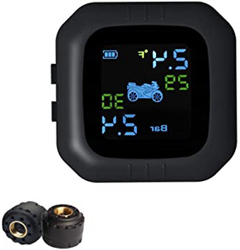 KKmoon TPMS Moto Sistema de Monitoreo de Presión de Neumáticos de Motocicleta Impermeable con 2 sensores externos