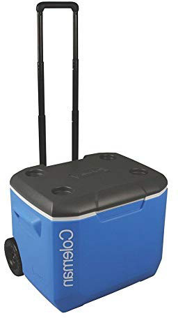 Coleman 3000004944 Performance 60 Qt - Nevera Rígida con Ruedas, Blanco, 56 l, Dimensiones interiores 49 x 34 x 35 cm, Dimensiones exteriores 57 x 44 x 45 cm