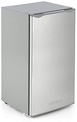 Klarstein Alleinversorger Nevera congelador - Clase A+, Control de Temperatura 5 Niveles, Bisagra Puerta Intercambiable, Nevera: 90 L, Congelador: 7 L, Puerta de Acero Inoxidable, Plata
