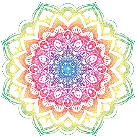 Colorido diseño de Mandala – Pegatina para Ordenador portátil, Coche, Nevera, Arte de Pared