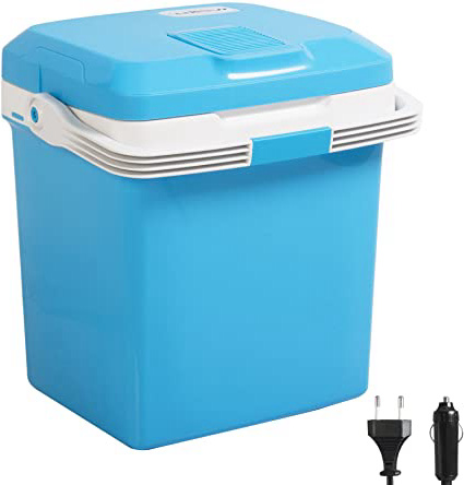 WOLTU AC/DC Nevera Termoeléctrica Portátil Calor/Frío Nevera de Viaje para Coche Camping Conexiones 12V&220V, 26L Lotros de Capacidad A++ Azul KUE001bl