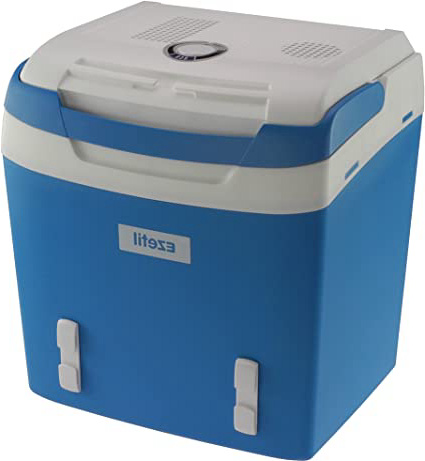 Ezetil 10776870 E 26 M – Nevera portátil eléctrica 12/230 V Correa Fijación, Clase de eficiencia energética A + +, Acero Azul, 24 L