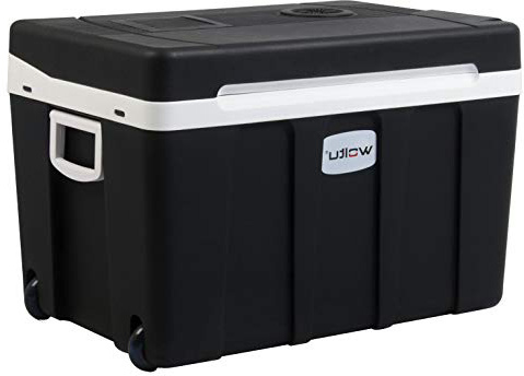 WOLTU AC/DC Nevera Termoeléctrica Portátil Calor/Frío Mini Refrigerador para Coche Camping Conexiones 12V&220V, 50L Lotros de Capacidad A++ Negro KUE003sz