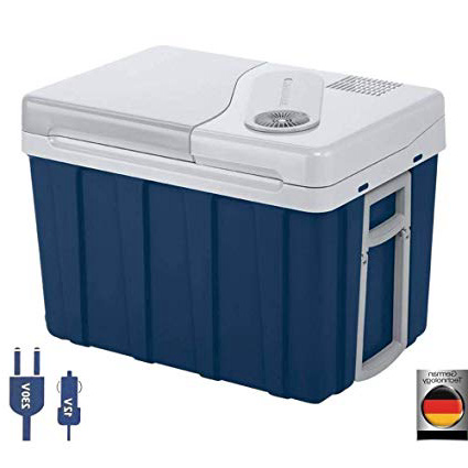Mobicool W40 AC/DC - Nevera termoeléctrica portátil, conexiones 12 V/230 V, 39 litros de capacidad, Azul/Gris