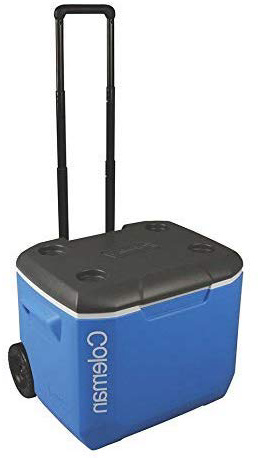 Coleman 3000004944 Performance 60 Qt - Nevera Rígida con Ruedas, Blanco, 56 l, Dimensiones interiores 49 x 34 x 35 cm, Dimensiones exteriores 57 x 44 x 45 cm
