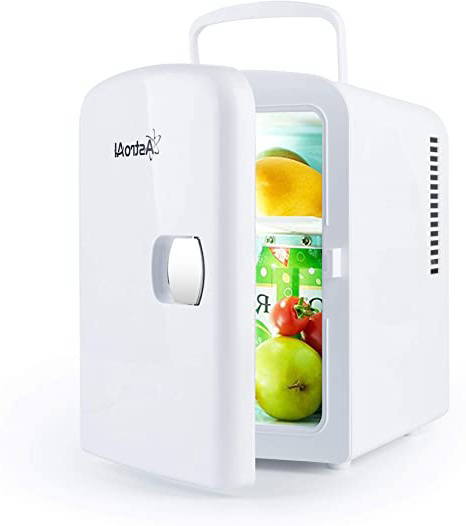 AstroAI 4L Mini Nevera Pequeña Portátil 12 V/220 V para Coche y Casa, Tanto en Frío Como en Calor 0-66°C (Blanco)