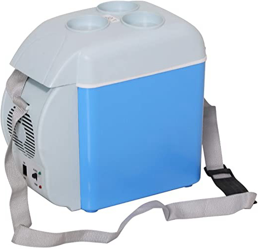 HOMCOM Nevera Termoeléctrica Portátil 7.5L de Coche Mini Nevera Eléctrica con 2 Funciones para Enfriar y Calentar para Camping Pícnic Viajar Oficinas Hogar Azul y Gris
