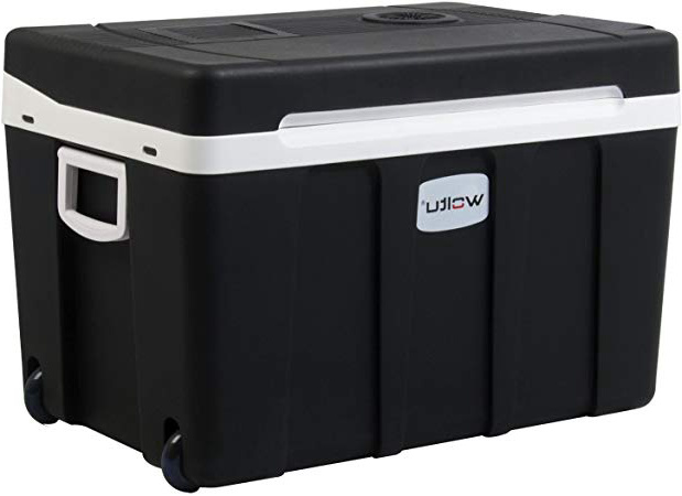 WOLTU AC/DC Nevera Termoeléctrica Portátil Calor/Frío Mini Refrigerador para Coche Camping Conexiones 12V&220V, 50L Lotros de Capacidad A++ Negro KUE003sz