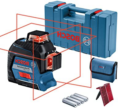 Bosch Professional Nivel láser GLL 3-80, láser rojo, alcance: hasta 30m, 4 pilas AA, maletín