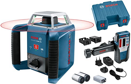 Bosch Professional GRL 400 H - Nivel láser giratorio (uso con un solo botón, alcance Ø: hasta 400m, en maletín)
