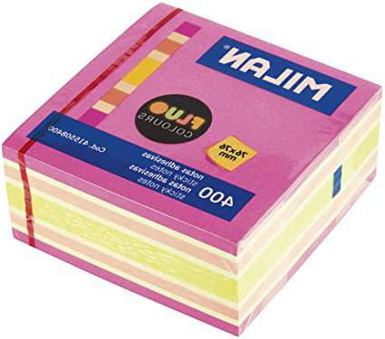 Milan 415508400 - Cubo notas adhesivas removibles