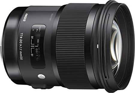 Sigma 50 mm f/1.4 - Objetivo para Nikon (50mm, f/1.4, Zoom óptico 1x, 77 mm), Color Negro