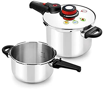 
                
                    
                    
                

                
                    
                    
                        Monix Selecta Duo Set ollas a presión rápidas 4 y 6 litros con Sistema de selección de Alimentos y Cierre automático, Acero INOX 18/10, Plata, 2 Unidades
                    
                

                
                    
                    
                
            