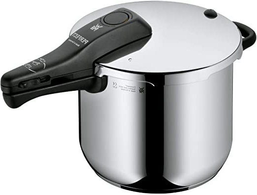 WMF Perfect - Olla Rápida, Acero Inoxidable, Diámetro 22 cm, Capacidad 6.5 l Acero Inoxidable Pulido, fabricada en Alemania, Fabricada en Cromargan, Diseñada por Metz&Kindler