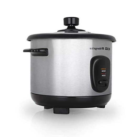 Orbegozo CO 3025 - Arrocera y vaporera 1 litro de capacidad, cuerpo de acero inoxidable, olla de aluminio antiadherente, tapa de cristal templado, 400 W de potencia
