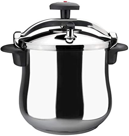 MAGEFESA Star Olla a presión rápida, fácil Uso, Acero Inoxidable 18/10, Apta para inducción. Fondo termodifusor, 3 Sistemas de Seguridad (BOMBEADA, 10L)