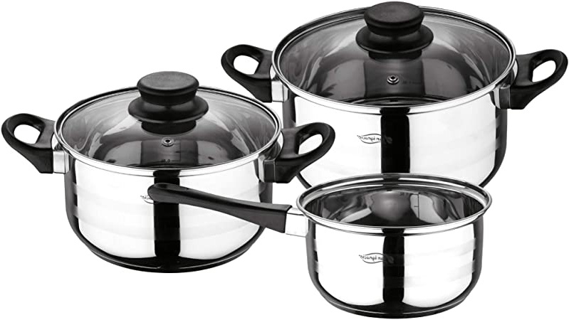 San Ignacio SG-8050 - Batería de Cocina, Acero Inoxidable, Plateado, 3 cuerpos