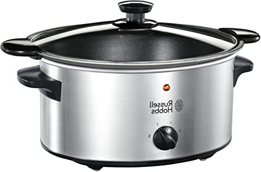 Russell Hobbs Cook@Home - Olla de Cocción Lenta (Cocina Lenta, Olla Baja Temperatura, Inox y Negro, 3,5l) -ref. 22740-56