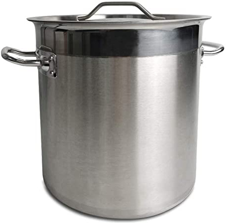 TAIMIKO Olla Recta de Acero Inoxidable con Tapa de 3 Capas, Olla de Gran Capacidad, Olla Recta con Tapa 3 Modelos a Elegir (50L-40cm)