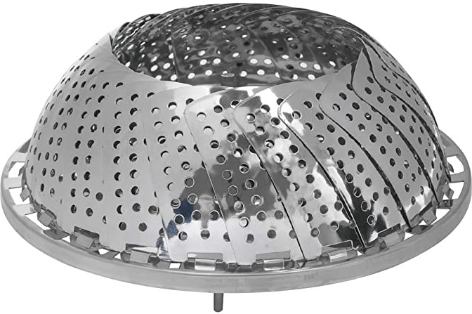 Cesta de Vaporera Plegable,Vaporera de Cocina de Acero Inoxidable de Gran Capacidad,Adecuada para Cacerolas,Ollas a Presión y Varias Ollas,Vaporera para Verduras,Frutas y Alimentos(18-27cm)