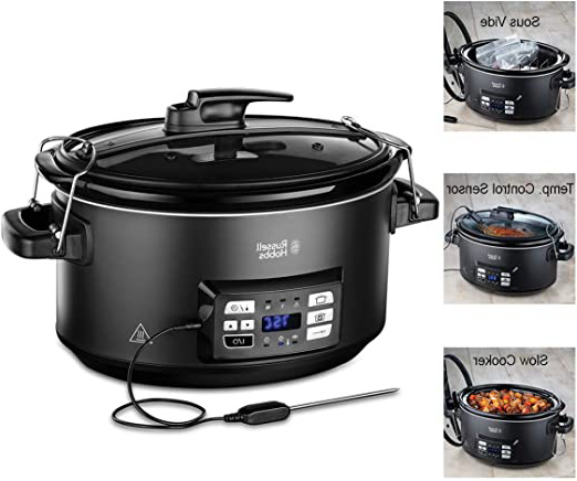 Russell Hobbs Sous Vide - Olla de cocción lenta (al vacío, recipiente cerámica, 6 raciones, digital, ref. 25630-56) Negro