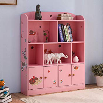 Emall Life Estantería y Almacenamiento para niños, Organizador de Libros y Juguetes, estantería para niños y niñas 98 * 24 * 119.5cm (Rosa)