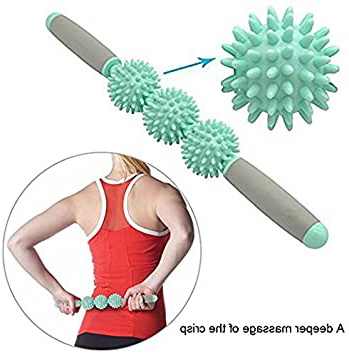 Masaje palo rodillo masajeador de picos de punto de presión eficaz en tratamiento de dolor muscular y los puntos de activación en frío los músculos - 3 bolas de masaje