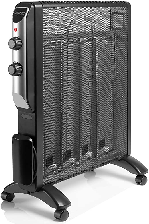 Duronic HV220 Radiador Eléctrico 2000W de Panel de Mica - Estufa sin Aceite Que calienta en 1 Minuto – 4 Ruedas - Bajo Consumo y Ligero