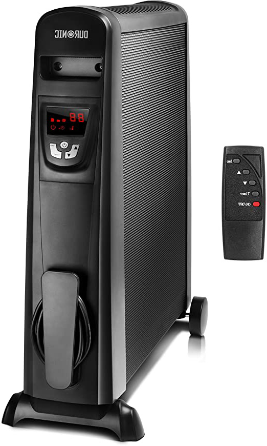 Duronic HV102 Radiador Eléctrico 2500W de Panel de Mica - Estufa sin Aceite Que calienta en 1 Minuto – Control por Pantalla Digital - Bajo Consumo y Ligero