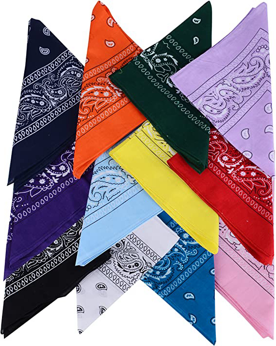 QUMAO Pañuelos Bandanas de Modelo de Paisley para Cuello/Cabeza Multicolor Múltiple para Mujer y Hombre
