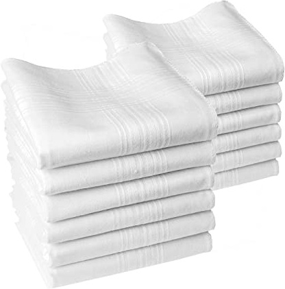 12 pañuelos blancos - Modelo "Valentin" - 40 centimetros