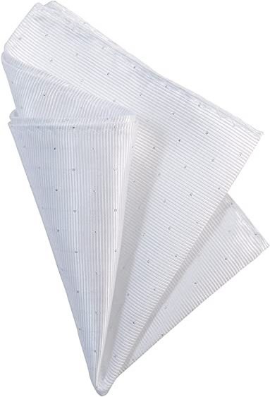 DonDon Pañuelos de bolsillo con puntos plateados hombre de 25 x 25 cm para ocasiones especiales