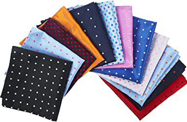 12 Piezas de Pañuelo de Puntos Cuadrado Pañuelo de Bolsillo de Traje de Hombres para Boda, Fiesta, Otras Ocasiones, 12 Colores