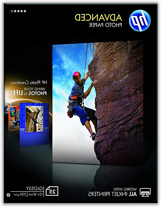 HP Advanced Q8696A- Papel fotográfico satinado con brillo (25 hojas, 13 x 18 cm)
