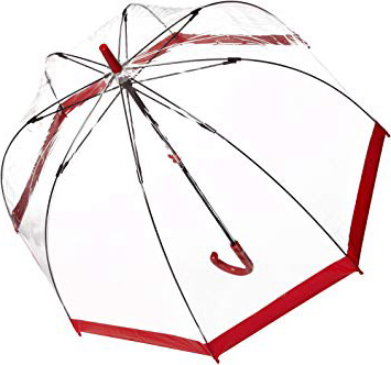 Fulton Birdcage - Paraguas Transparente Rojo