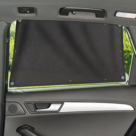Zamboo Protector solar Coche bebés / Parasol infantil lateral de tela - Protección universal contra los rayos UV y fijación con ventosas en la ventanilla - color gris