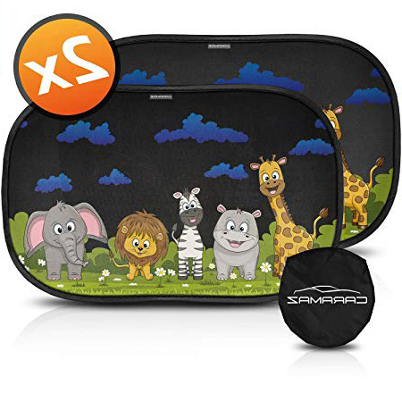 Parasol coche infantil con protección UV - 2 parasoles coche autoadhesivos para proteger del sol a bebés y mascotas, tamaño M/L de 51x31 cm