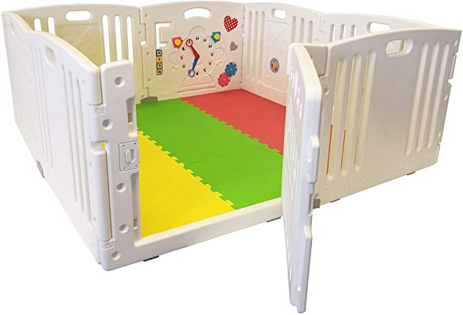 NEW Venture ALL STARS Baby Playpen | 8 Pcs Including Fun Activity Panel | Fitted Floor Mats And Bright Coloured Play Balls | Strong And Duable - Made From High Quality Non-Toxic Materials