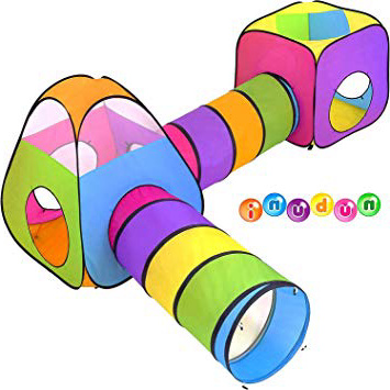 NUBUNI 4 en 1 Tienda Campaña Infantil : 2 Casitas Tela + 2 Tunel de Juego para niños : Plegable Parque Bebe Bolas Infantil Jardín Exterior Interior Juguetes Niño Niñas Bebes Casitas Tela Tipi