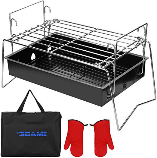 Parrilla de Camping, parrilla plegable para acampar y herramienta ligera para parrilla barbacoa de malla de acero, parrilla portátil para acampar al aire libre, cocinar, senderismo, viaje y fiestas