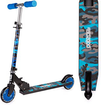 Bopster Patinete Plegable para niños - Azul Camuflaje